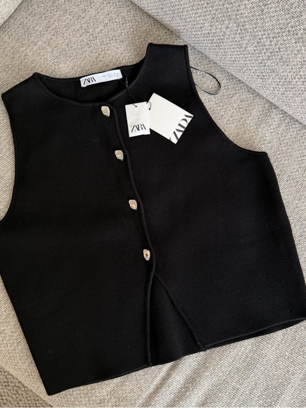 NWT ZARA Vest w/Silver Buttons